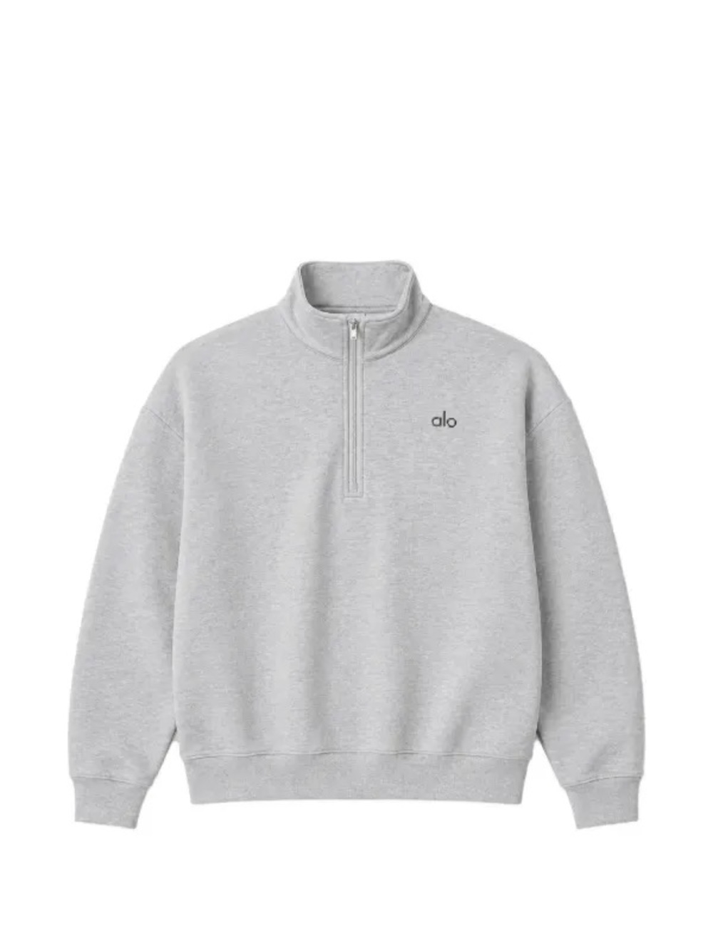 ALO Yoga Men’s Light Heather Grey Half-Zip Sweater